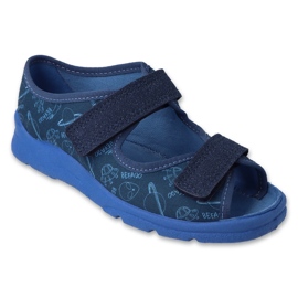 Befado chaussons enfants avec Velcro 969Y174 bleu marine