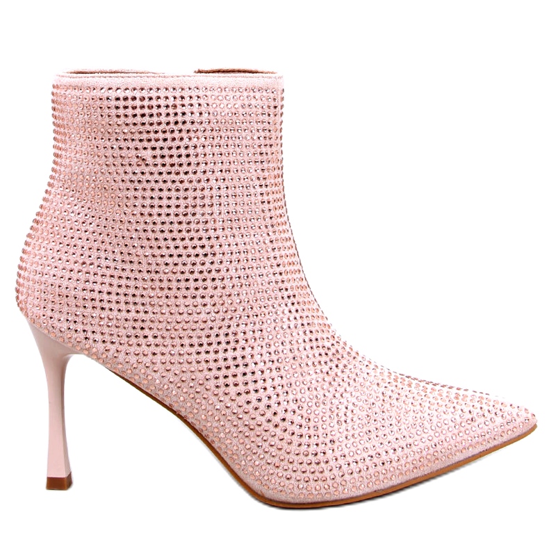 Bottines à talons hauts avec cristaux Demish Champagne rose