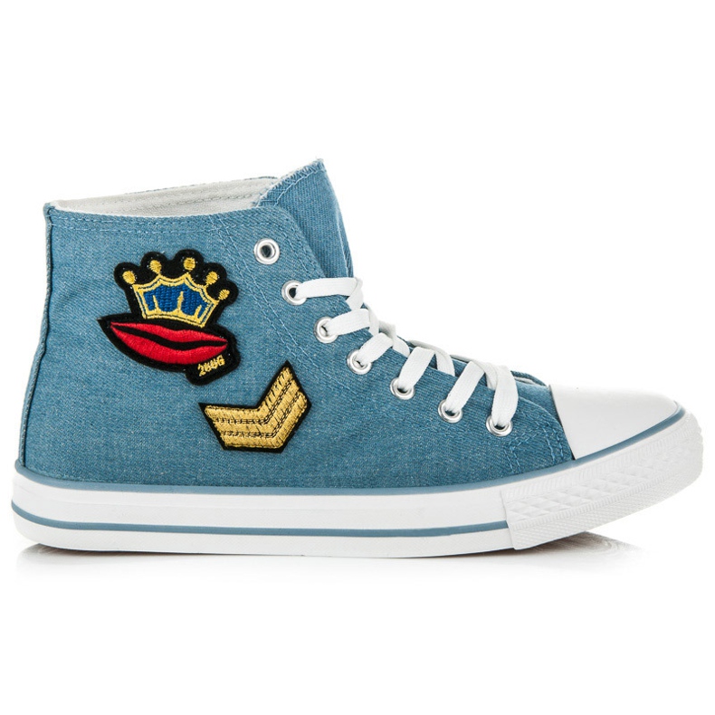 Baskets Montantes Sur La Reliure bleu