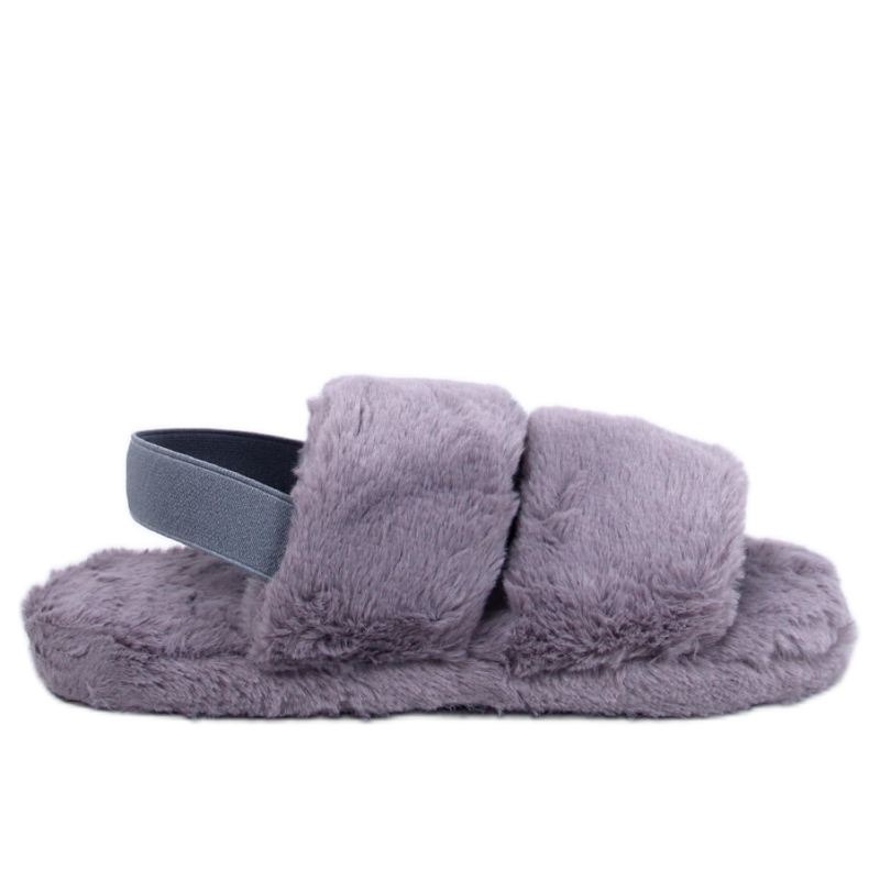 Chaussons femme Rhodes gris avec élastique