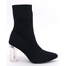 Destani Boots chaussettes noires à talon transparent - Inello le noir