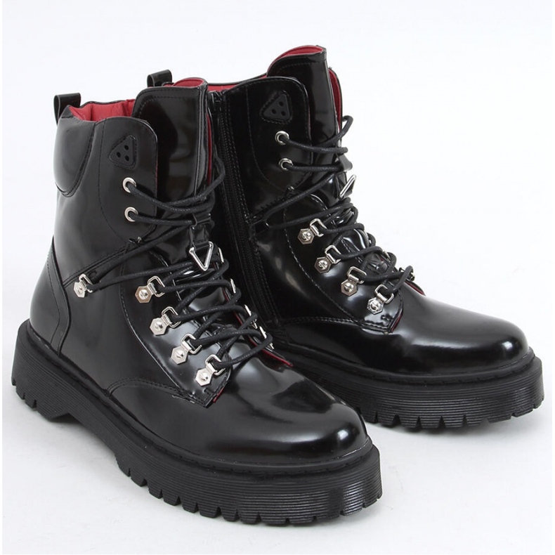 Kari Bottines à lacets noires - Inello le noir