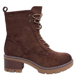 Bottines confortables à talons hauts Reed Green brun
