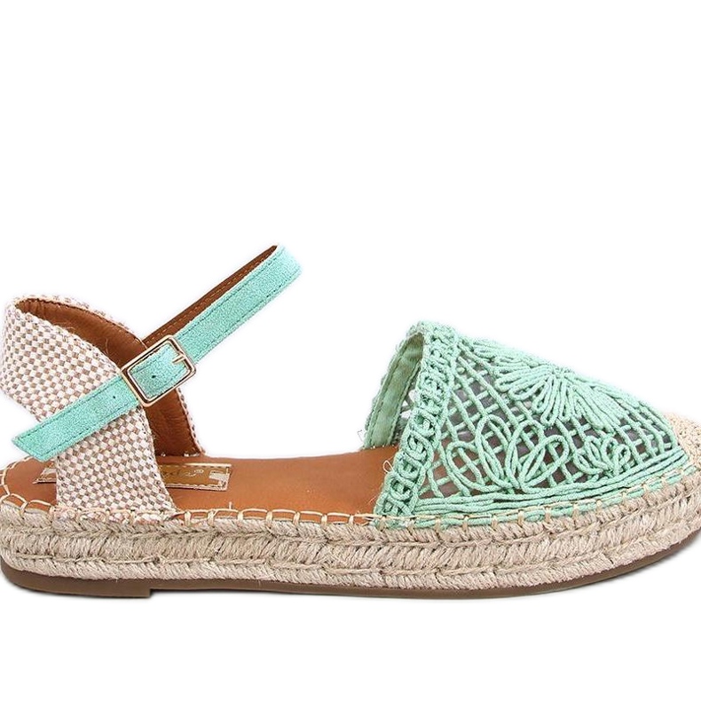 Sandales espadrilles ajourées vertes