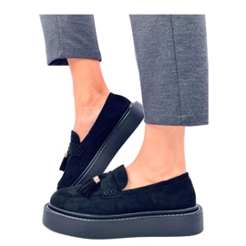 Mocassins plateforme à franges Noir le noir