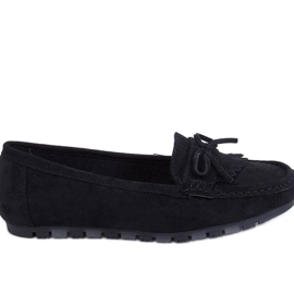 Mocassins en daim noir