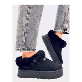 Bottes de neige noires avec fourrure