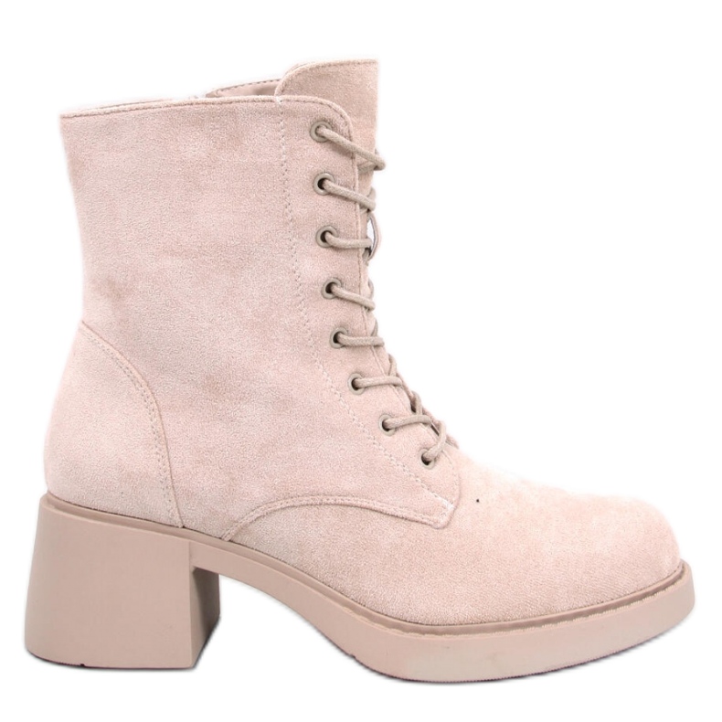 Bottines à lacets beiges
