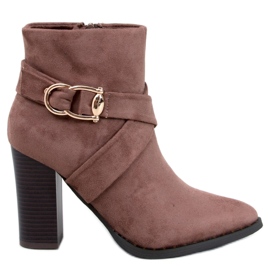Bottines à talons kaki brun
