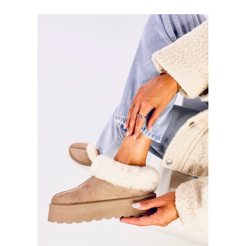 Bottines de neige courtes Yogi Khaki avec fourrure - Inello beige
