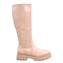 Bottines beiges à semelle épaisse
