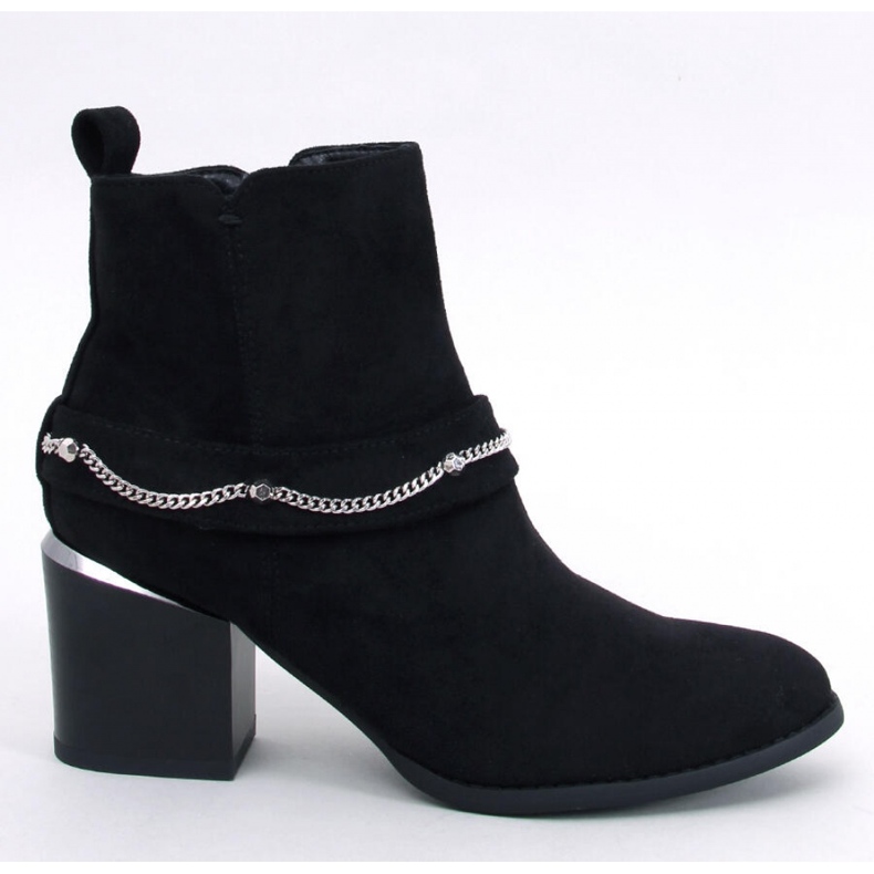 Bottines à talons en daim noir le noir