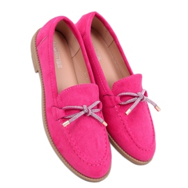 Mocassins femme en daim Fuchsia rose