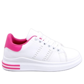 Baskets compensées roses blanche