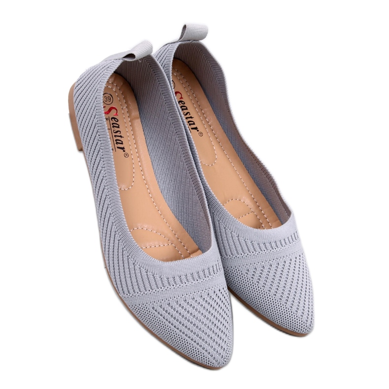 Ballerines tressées grises