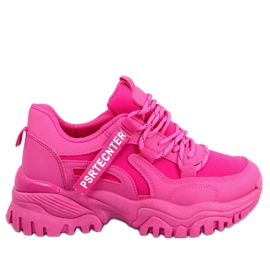 Baskets compensées fuchsia rose
