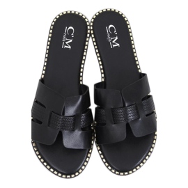 Tongs élégantes pour femmes Noir le noir