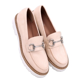Mocassins femme beiges