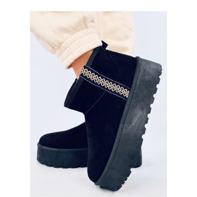 Bottes de neige courtes sur la plateforme Weyan Black - Inello le noir