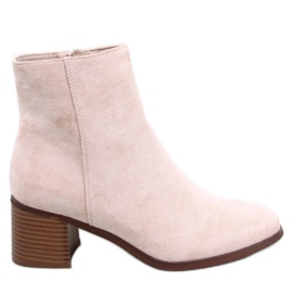 Bottines à talons hauts beiges classiques