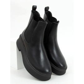 Bottines Chelsea noires à semelle épaisse NS222P Noir - Inello