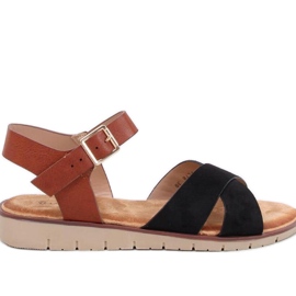 Sandales surélevées pour femme noir