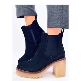 Bottines à talon large et protecteur Mattis Noir - Inello