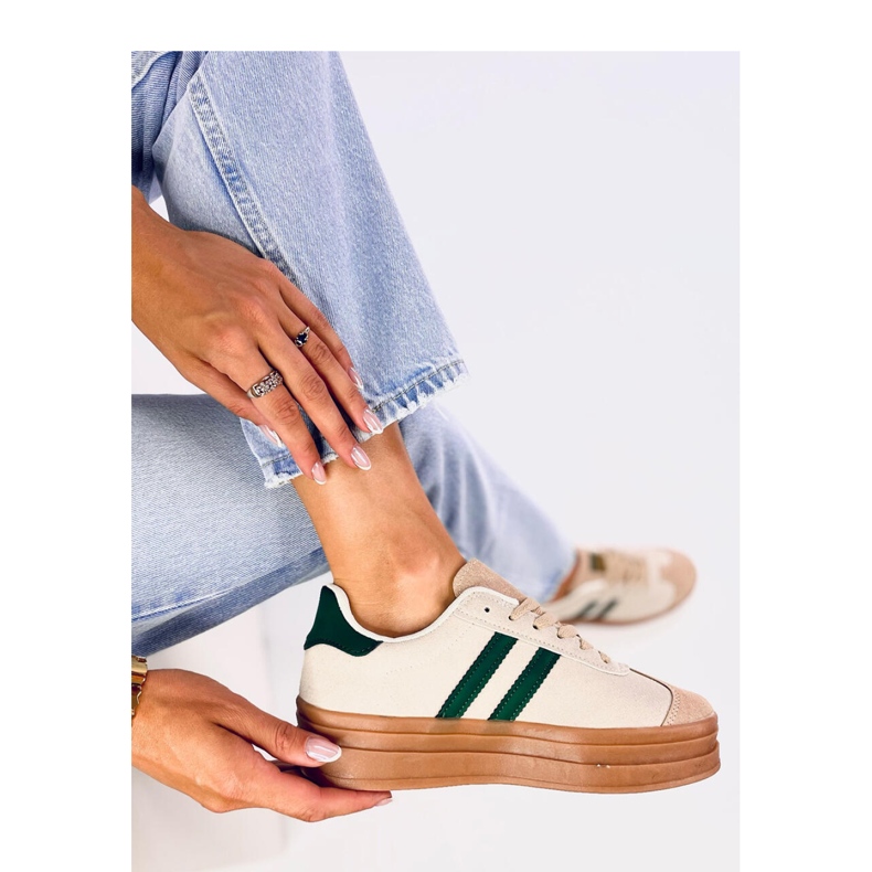Baskets femme Essa BEIGE/VERT - Inello