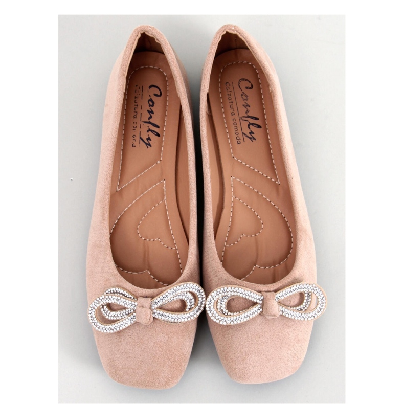 Ballerines en daim avec nœud par Serna Kaki - Inello beige