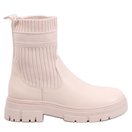 Bottines beiges avec tige élastique