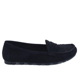 Mocassins femme en daim Noir le noir