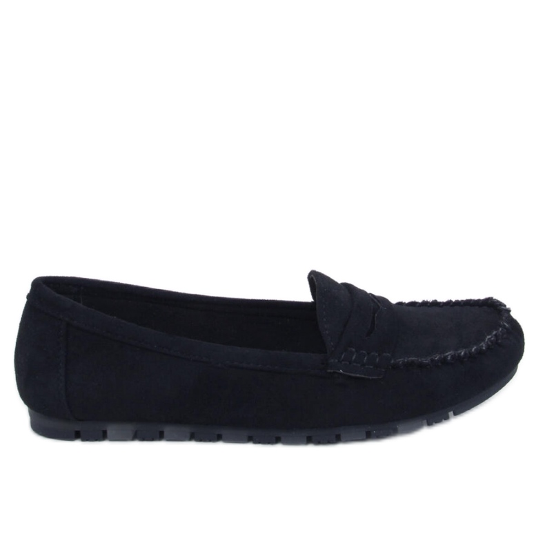 Mocassins femme en daim Noir le noir
