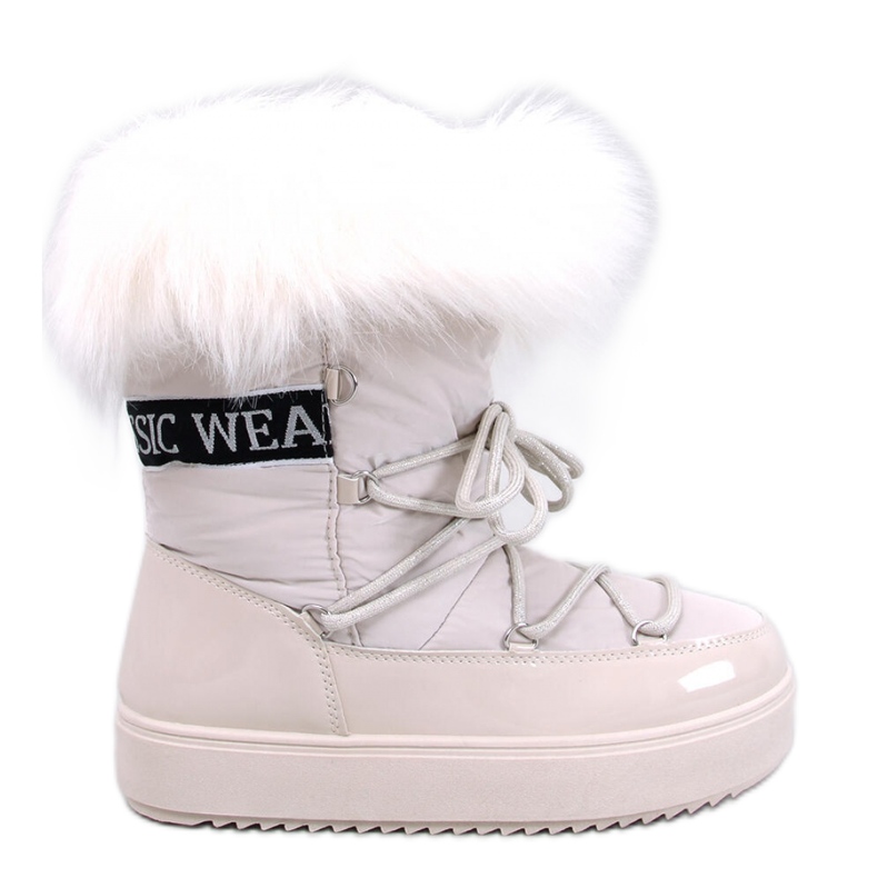 Boots de neige en fourrure beige Boots de neige en fourrure beige