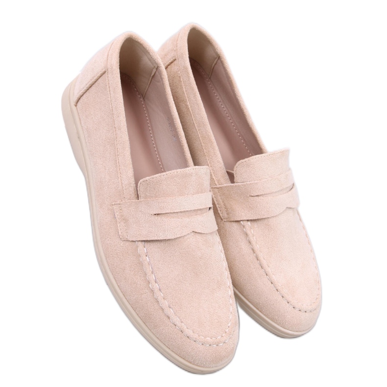 Mocassins femme beiges