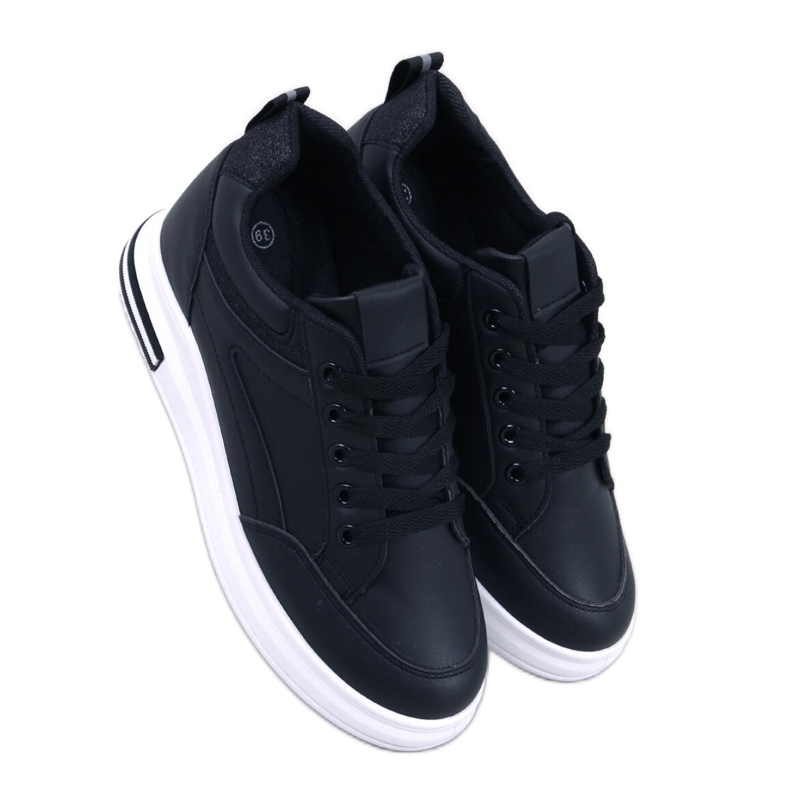 Baskets compensées femme Noir le noir