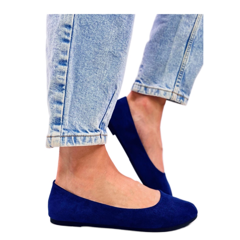 Ballerines classiques en daim bleu