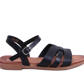 Sandales plates femme noires le noir