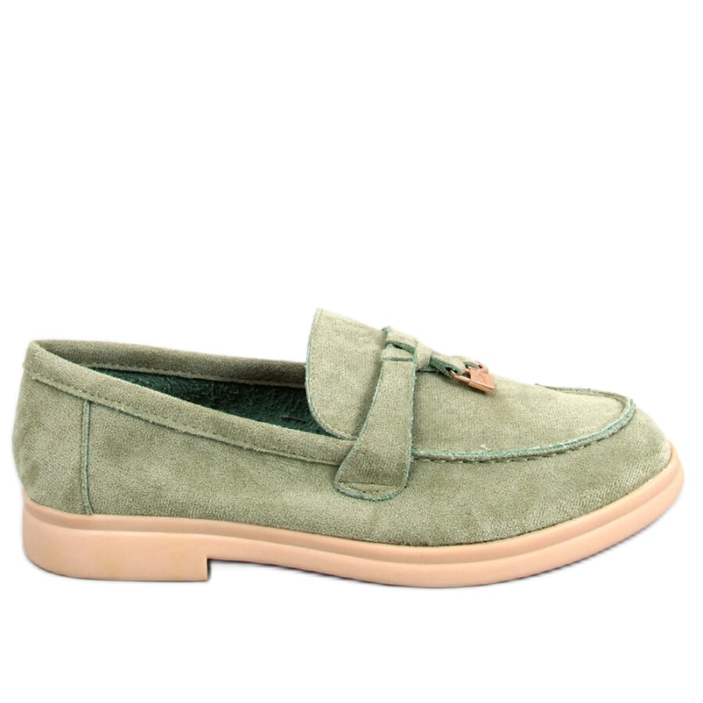 Mocassins en daim vert