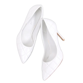 Escarpins matelassés blancs à talon aiguille