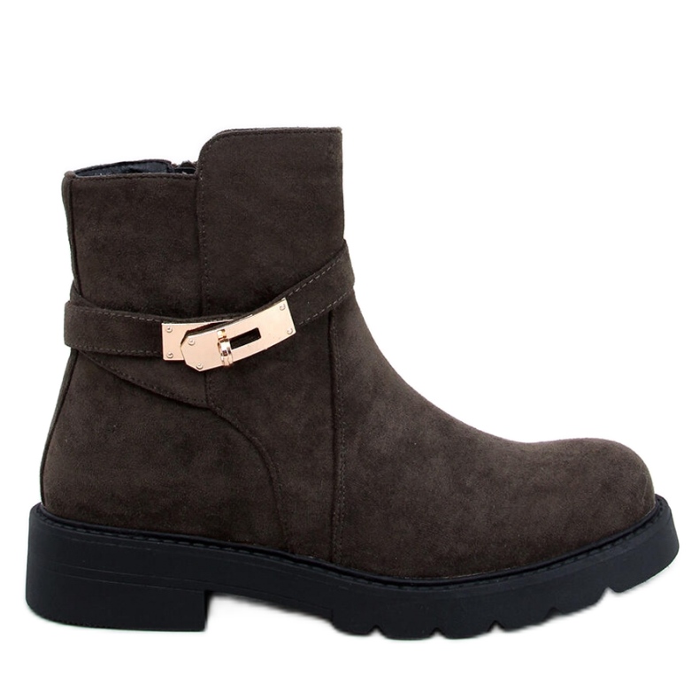Bottines plates en daim vert