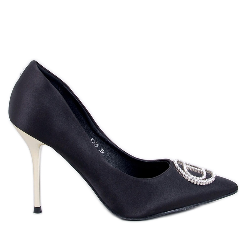 Talons hauts noirs avec décoration en cristal le noir Talons hauts noirs avec décoration en cristal le noir