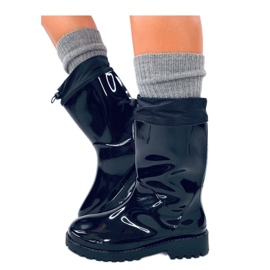 Galoches peintes avec manchette noire le noir Galoches peintes avec manchette noire le noir