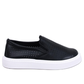 Baskets slip-on ajourées noires le noir