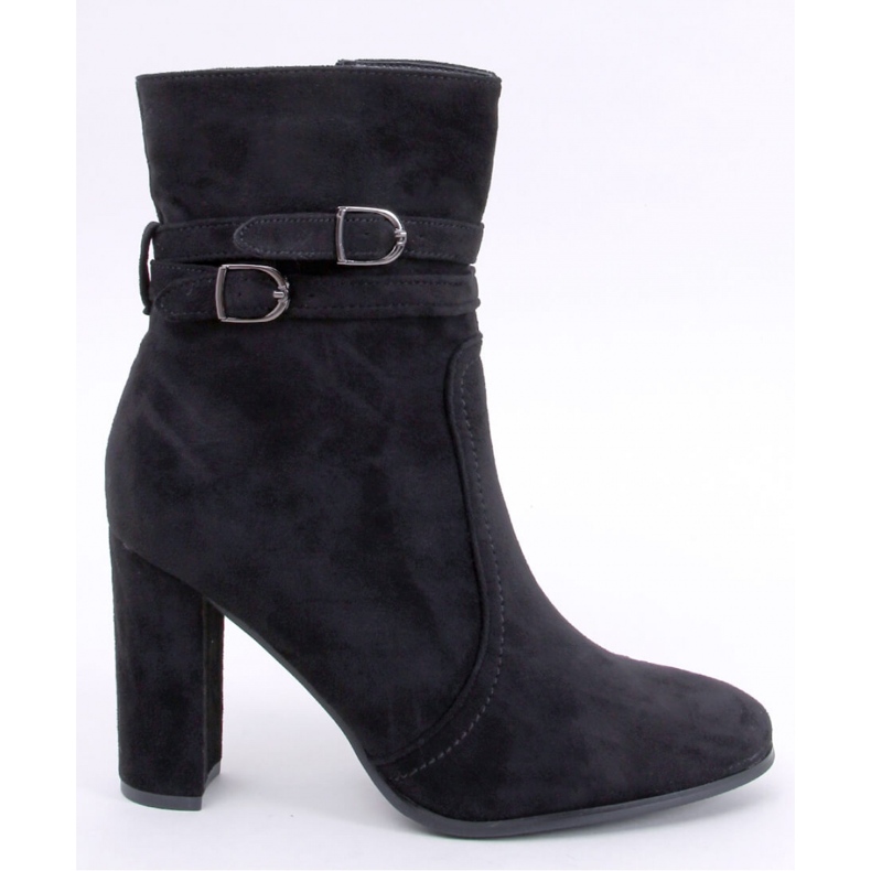 Dianes Bottines à talons en daim noir - Inello le noir