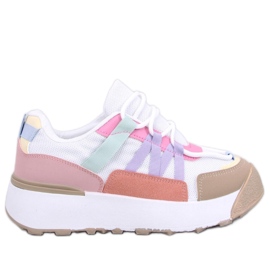 Baskets femme à semelle haute blanc