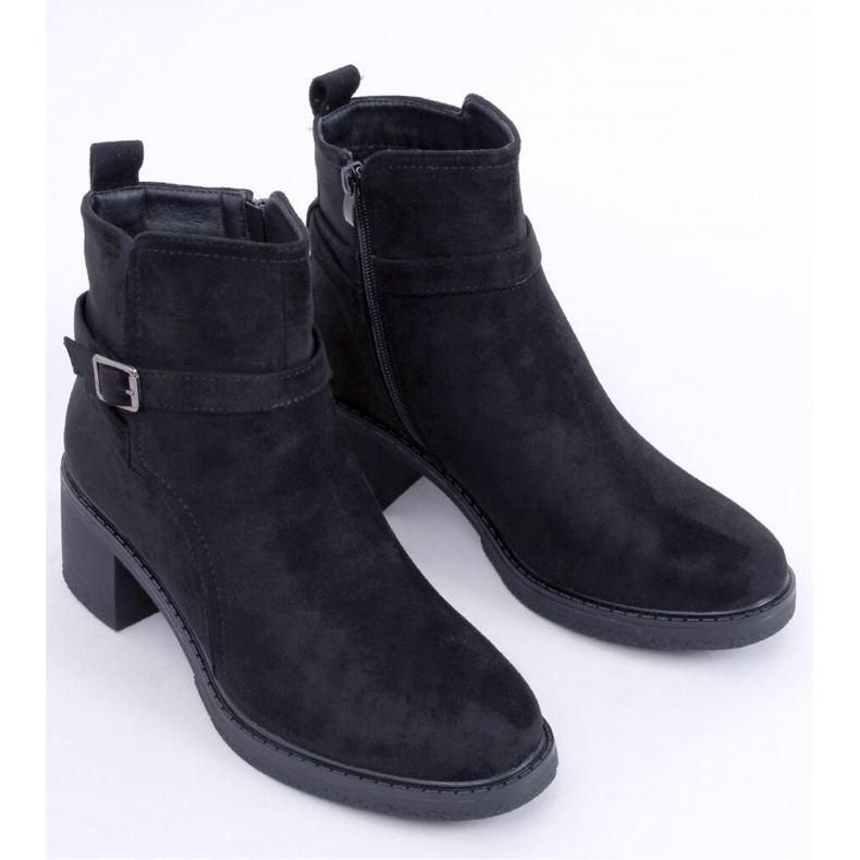 Bottines à talons larges Aretha noires - Inello le noir