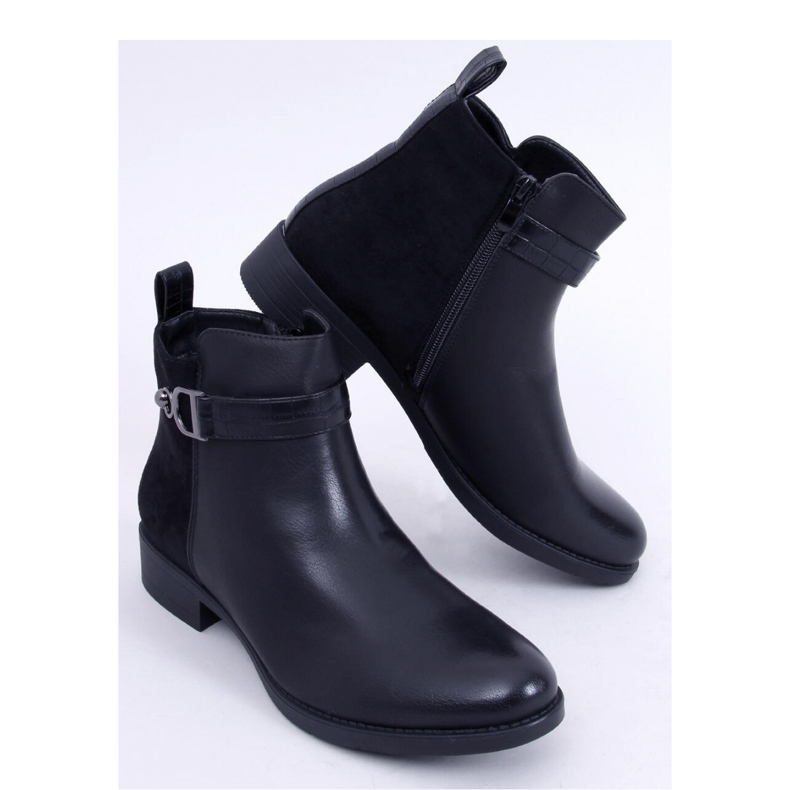 Bottines Chelsea femme en grain-suède Amil Noir - Inello le noir