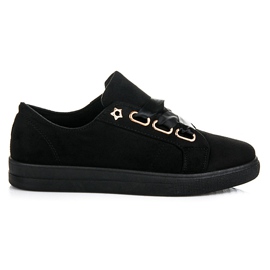 Ideal Shoes Baskets En Daim Avec Un Ruban le noir