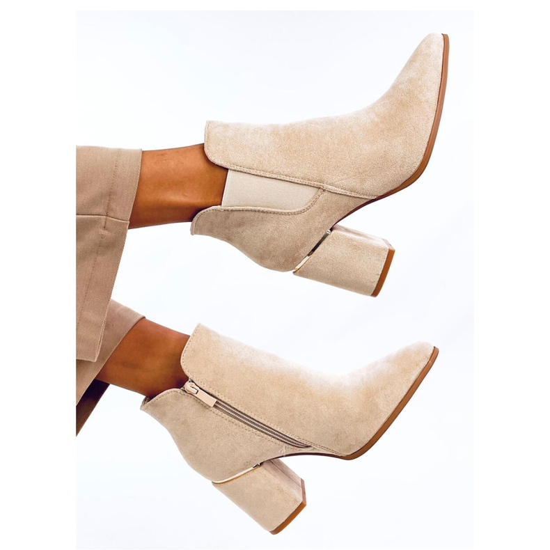 Croix Bottines à talons bout amande beige - Inello Croix Bottines à talons bout amande beige - Inello