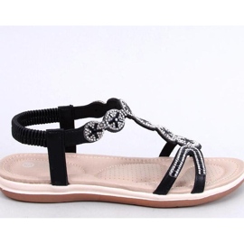 Yvers Noir - Sandales Inello avec zircons décoratifs le noir